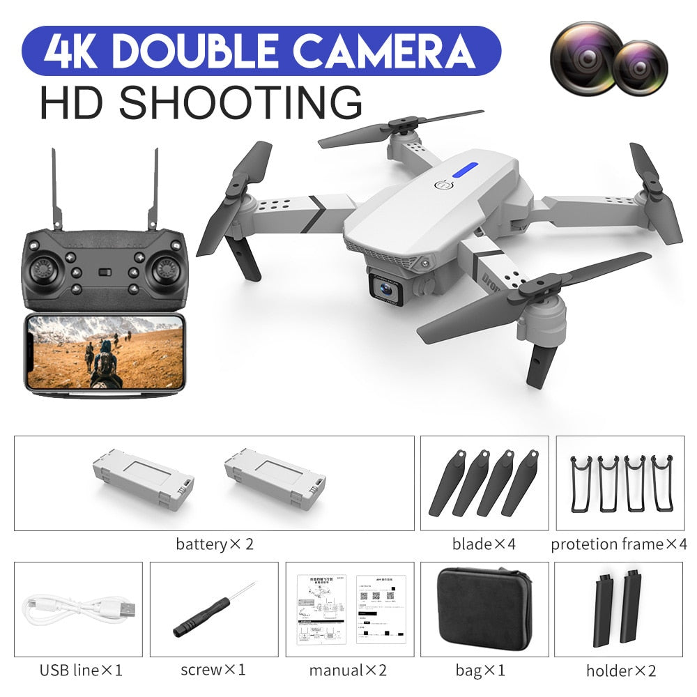 2023 New Quadcopter E88 Pro WIFI FPV Drone With Wide Angle HD 4K 1080P Camera - youroutdoorlivingshop