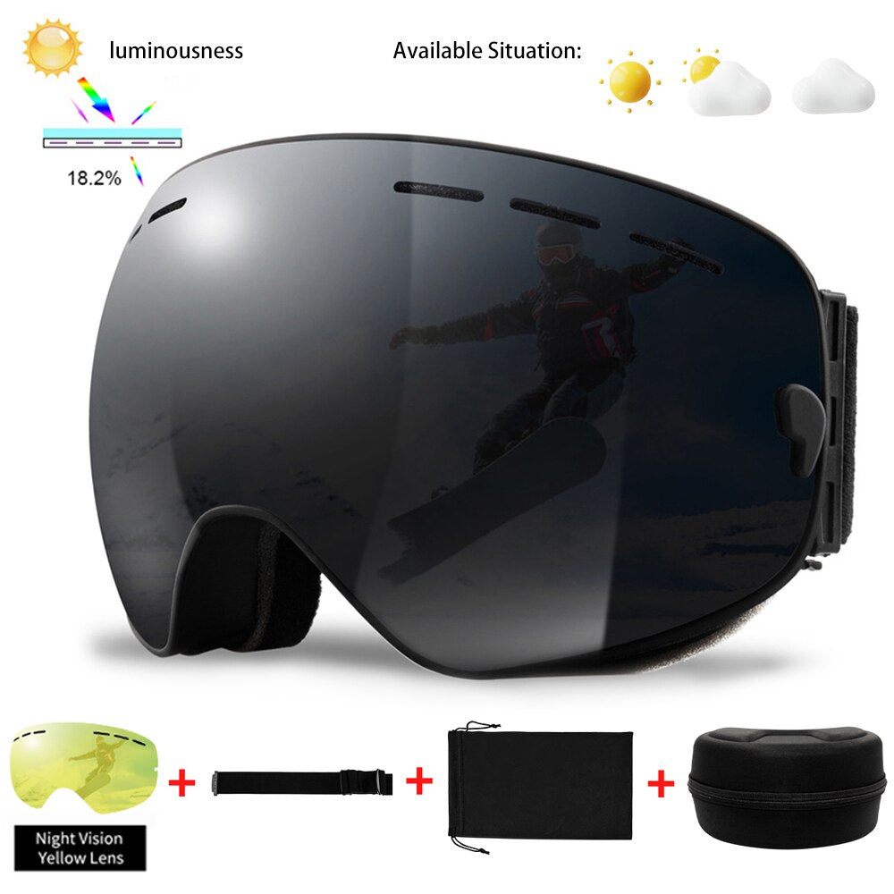 Uv400 Winter Anti-Fog Ski Sport Snowboard Goggles Glasses Set - youroutdoorlivingshop