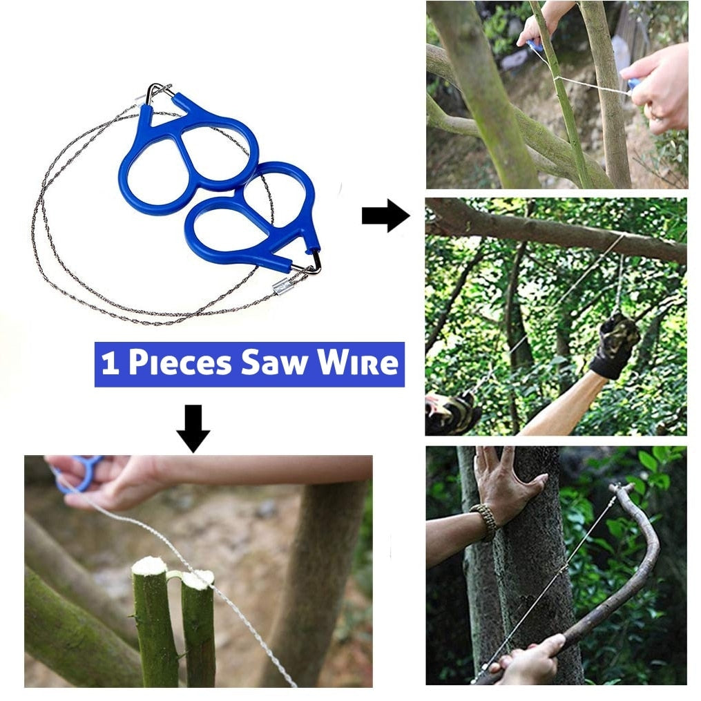 Emergency Survival Gear Outdoor Plastic Steel Ring Wire Saw