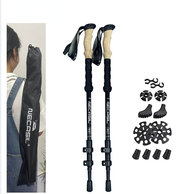 2pcs Trekking Collapsible Hiking Poles