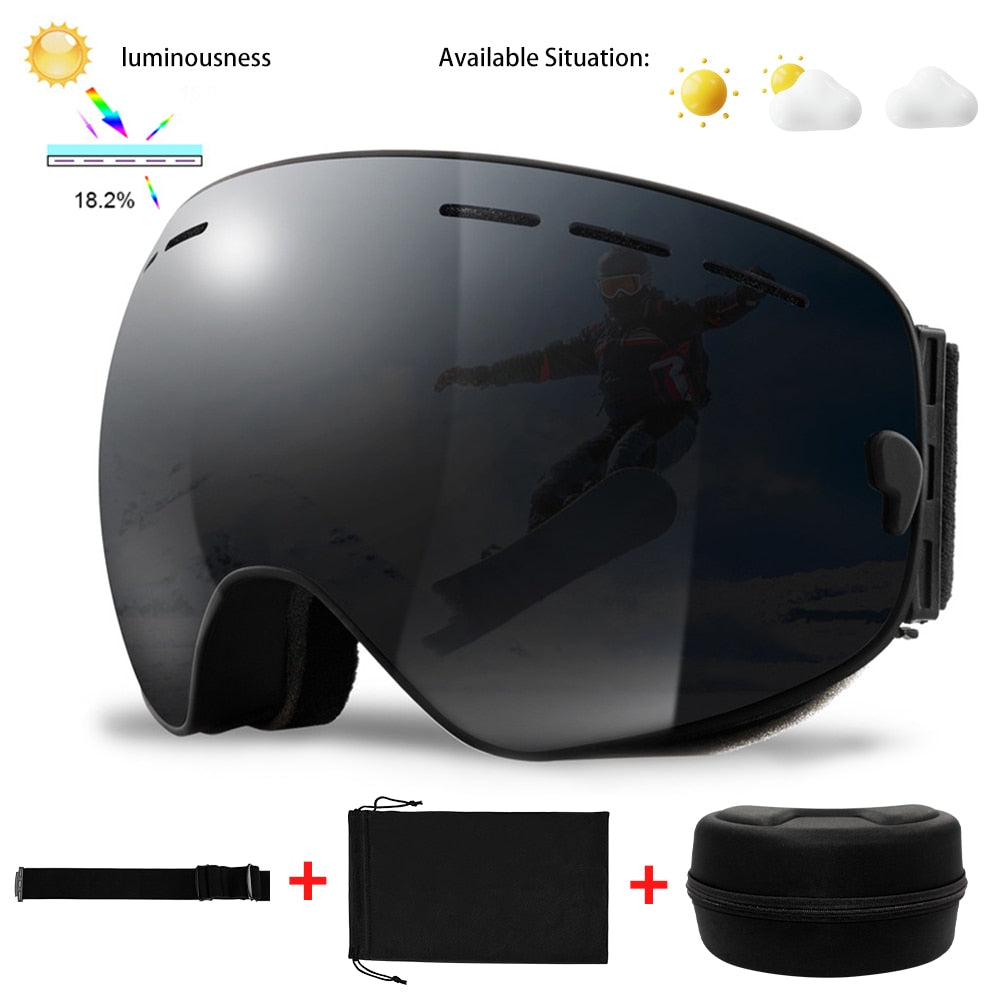 Uv400 Winter Anti-Fog Ski Sport Snowboard Goggles Glasses Set - youroutdoorlivingshop