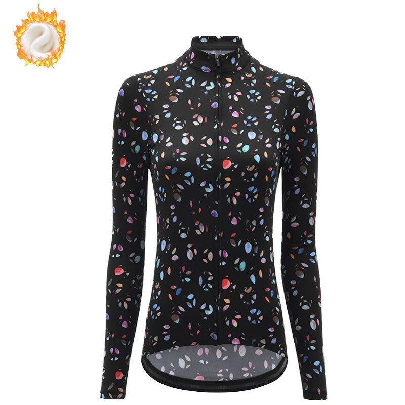 Women Winter Fleece Long Sleeves Outdoor Sports Cycling Jerseys - youroutdoorlivingshop