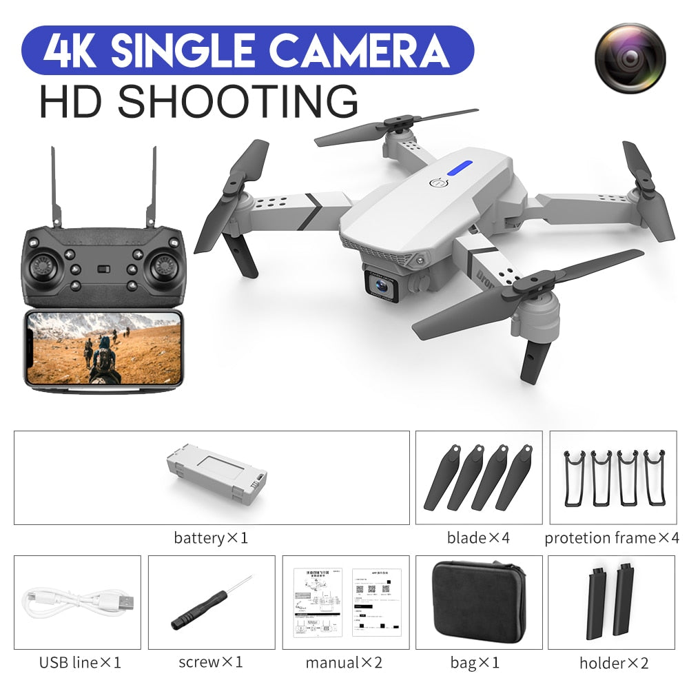 2023 New Quadcopter E88 Pro WIFI FPV Drone With Wide Angle HD 4K 1080P Camera - youroutdoorlivingshop