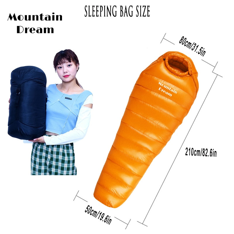 Three Season Adult Mummy Winter Down Sleeping Bag - youroutdoorlivingshop