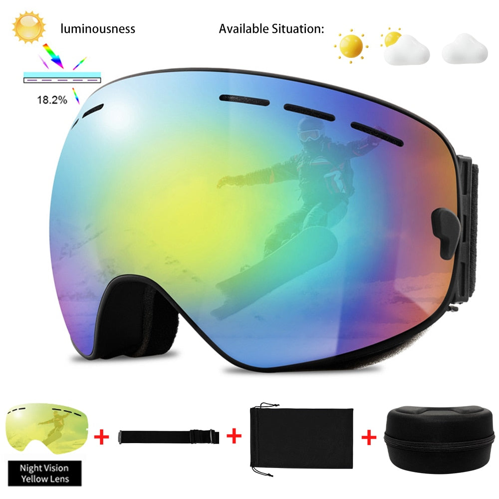 Uv400 Winter Anti-Fog Ski Sport Snowboard Goggles Glasses Set - youroutdoorlivingshop