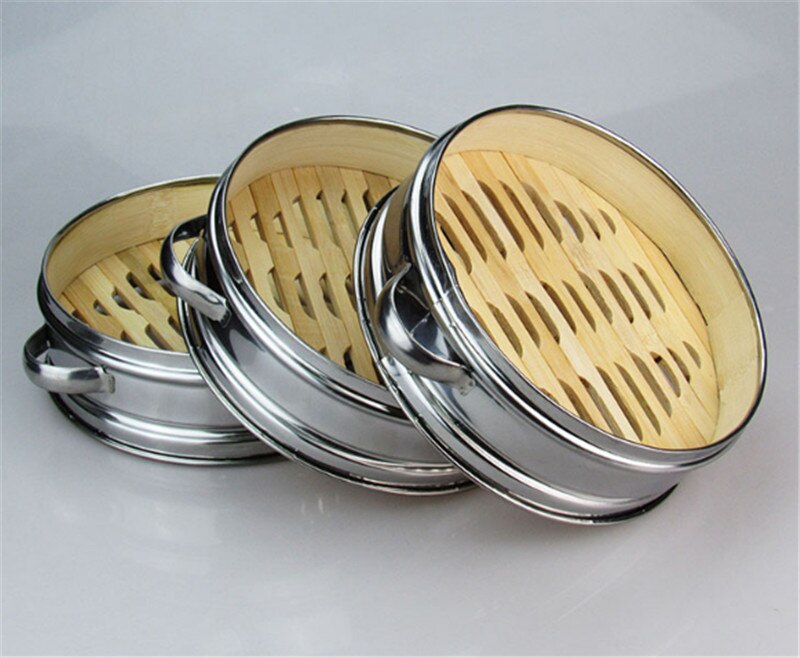 14 to 30cm Stainless Steel and Bamboo Steamer with lid