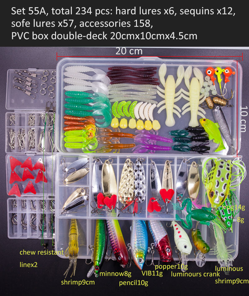 Big Multi Fishing Lure Set Wobblers Artificial Mixed Colors Styles Soft Fishing Lure Kit - youroutdoorlivingshop