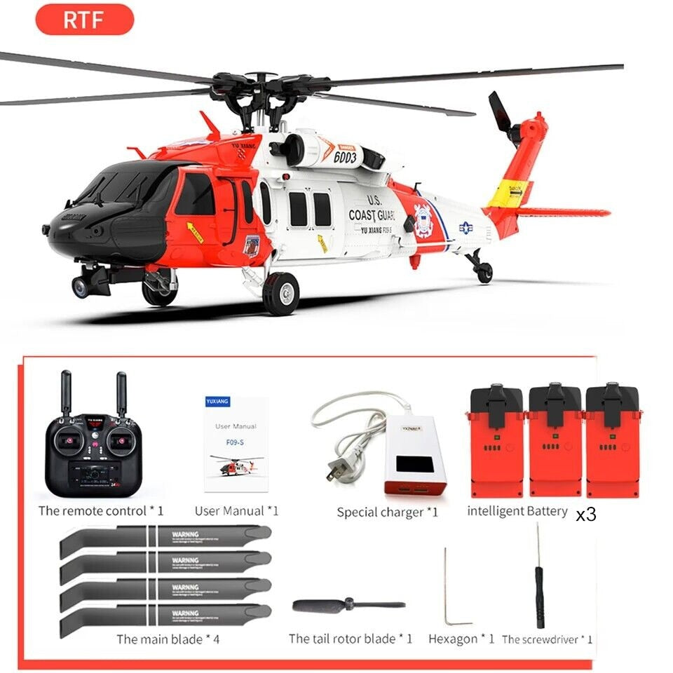 6CH Gyro GPS 5.8G FPV Camera Flybarless Coast Guard SAR RC Helicopter