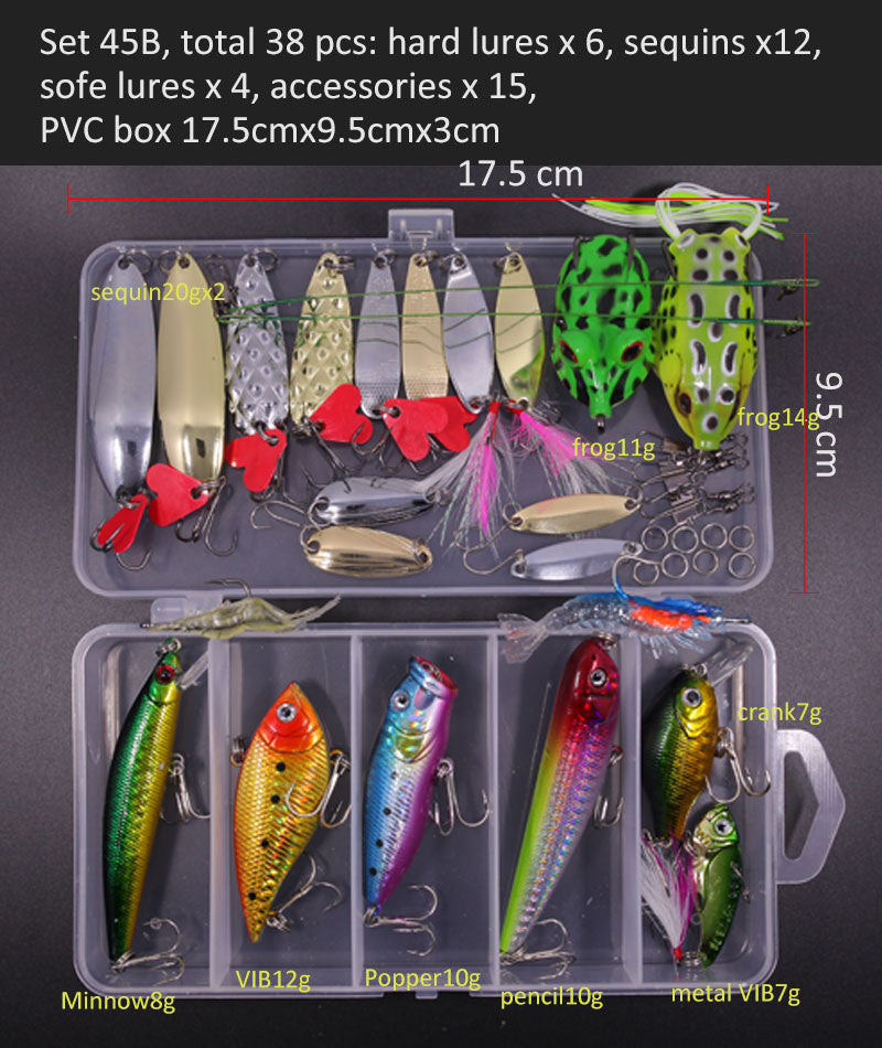 Big Multi Fishing Lure Set Wobblers Artificial Mixed Colors Styles Soft Fishing Lure Kit - youroutdoorlivingshop