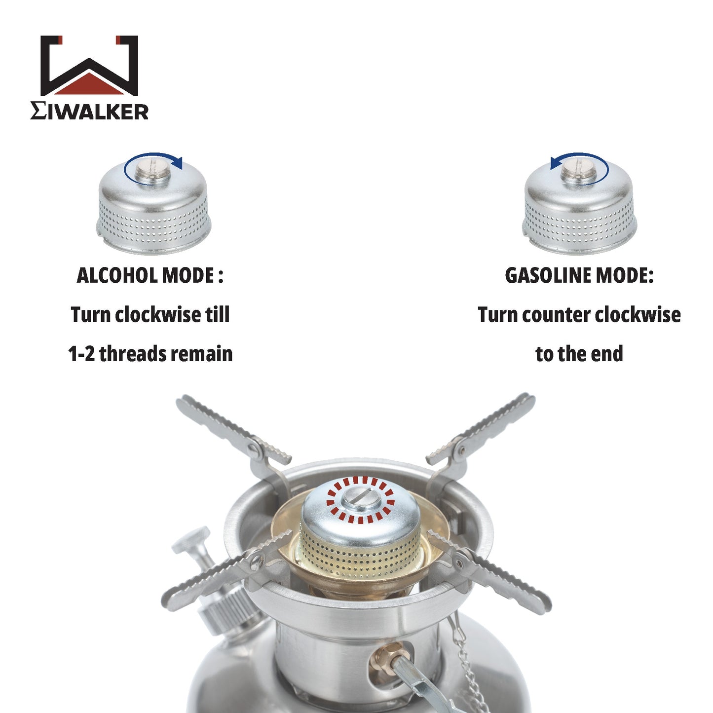 IWALKER AG53 Alcohol/Gasoline Dual Fuel Outdoor Camping Stove - youroutdoorlivingshop