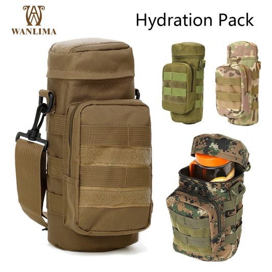 Wanlima Tactical Molle Water Bag Multi Pocket Military Bottle Pouch - youroutdoorlivingshop