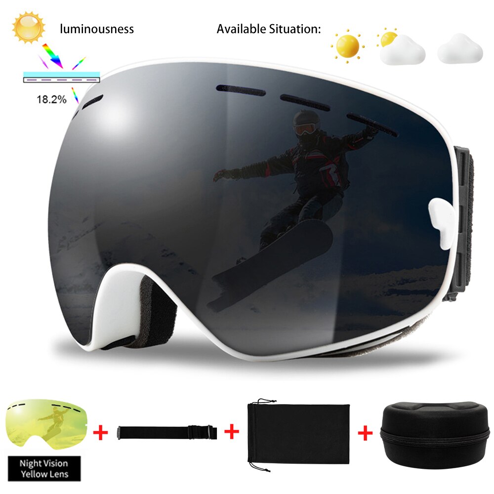 Uv400 Winter Anti-Fog Ski Sport Snowboard Goggles Glasses Set - youroutdoorlivingshop