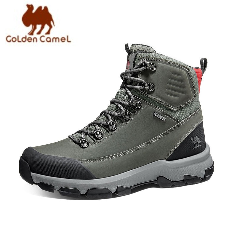 GOLDEN CAMEL Genuine Leather Waterproof Climbing Trekking Hiking Boots