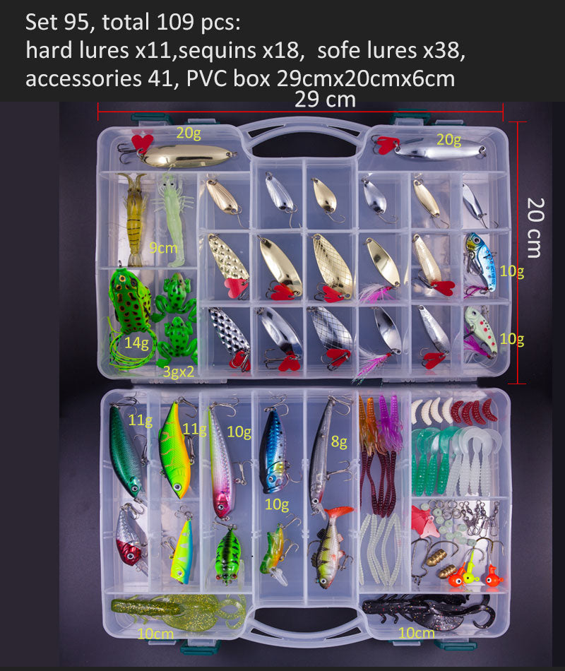 Big Multi Fishing Lure Set Wobblers Artificial Mixed Colors Styles Soft Fishing Lure Kit - youroutdoorlivingshop