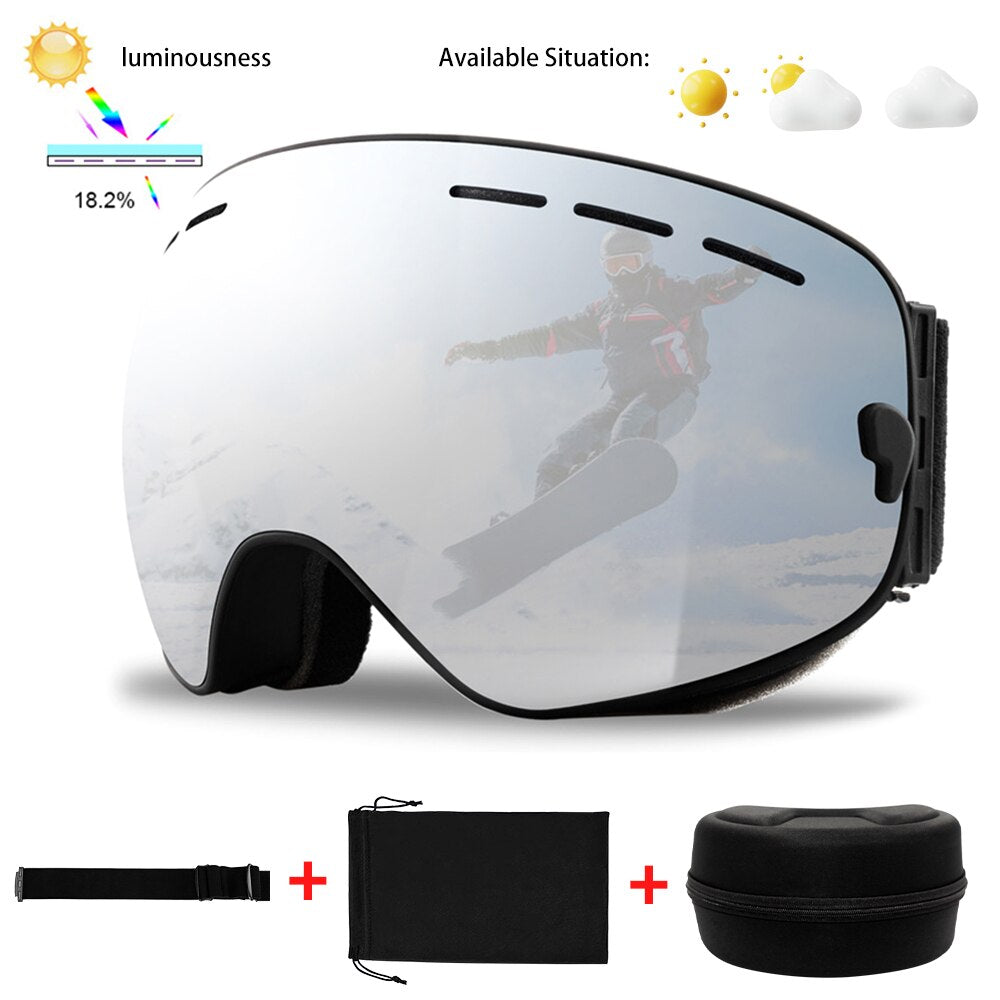 Uv400 Winter Anti-Fog Ski Sport Snowboard Goggles Glasses Set - youroutdoorlivingshop