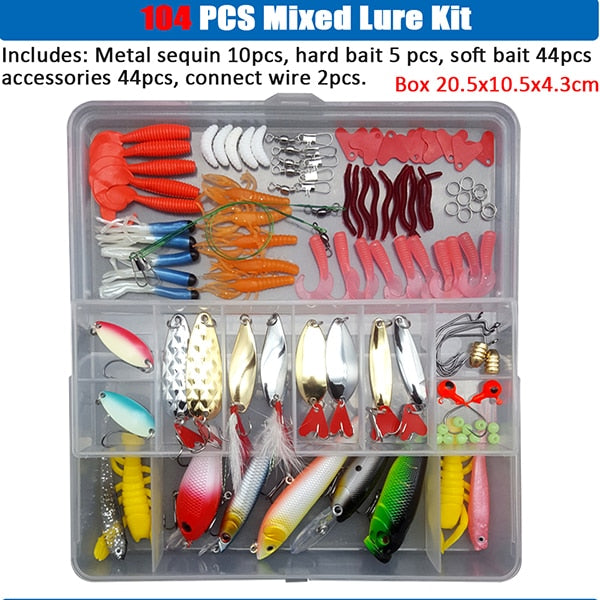 Big Multi Fishing Lure Set Wobblers Artificial Mixed Colors Styles Soft Fishing Lure Kit - youroutdoorlivingshop