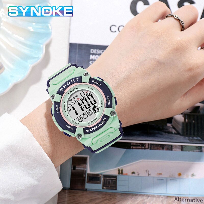 50M Water Resistant Outdoor Sports Electric Clock Multifunctional Ladies Digital Watch - youroutdoorlivingshop