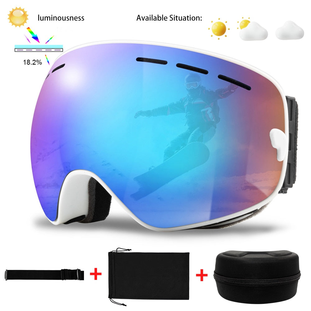 Uv400 Winter Anti-Fog Ski Sport Snowboard Goggles Glasses Set - youroutdoorlivingshop