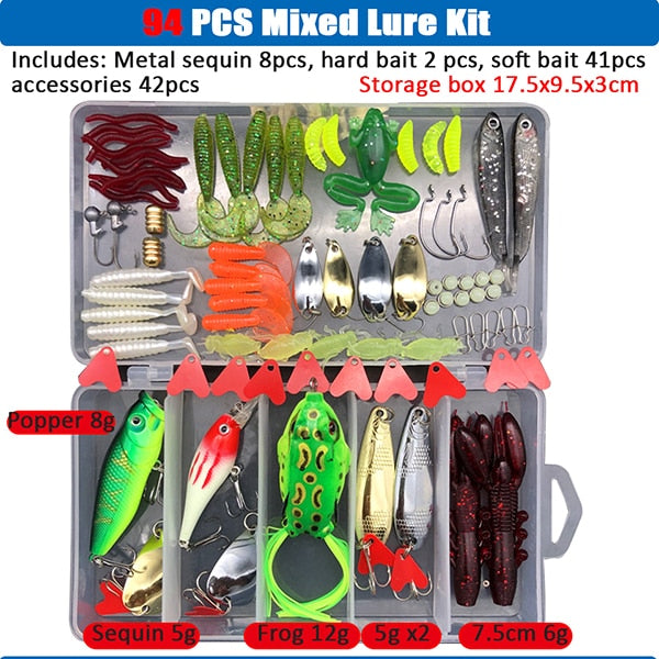 Big Multi Fishing Lure Set Wobblers Artificial Mixed Colors Styles Soft Fishing Lure Kit - youroutdoorlivingshop