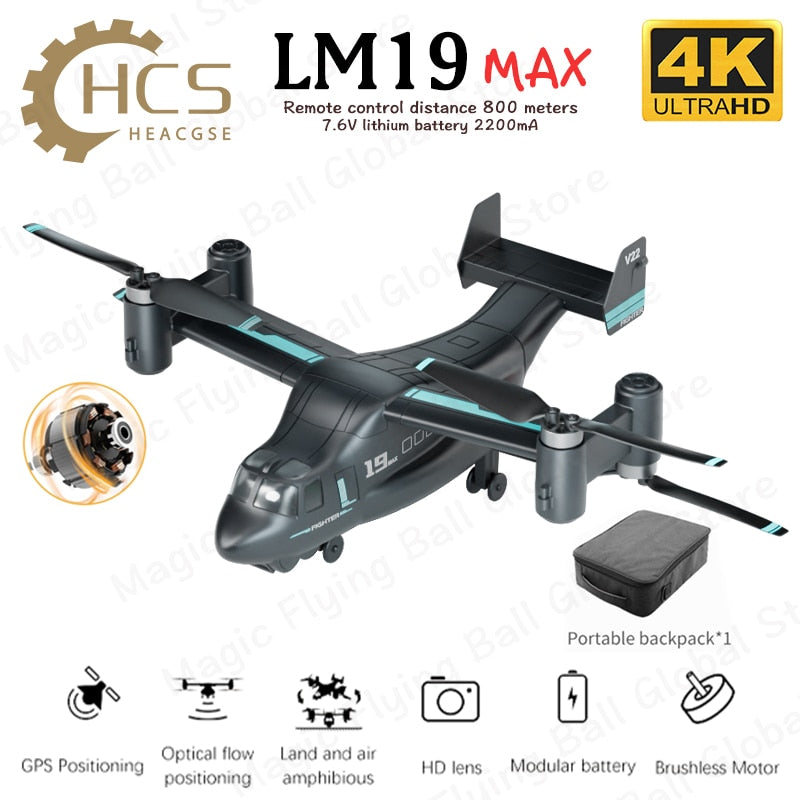 4K Drone V-22 Quadcopter With HD Wide Angle Camera Aircraft