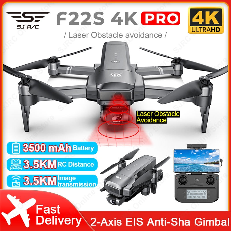 F22S 4K Professional 4K GPS HD Obstacle Avoidance 2 Axis Stabilized 5G FPV Quadcopter