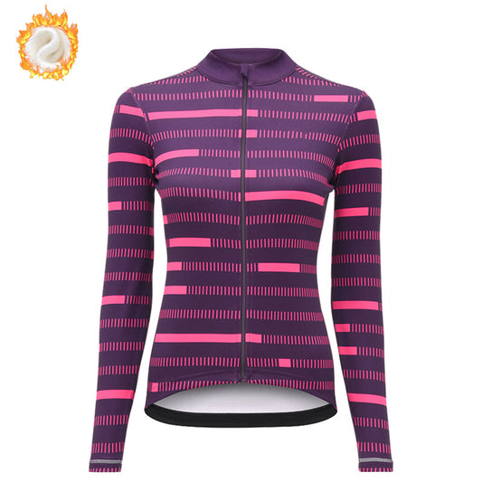 Women Winter Fleece Long Sleeves Outdoor Sports Cycling Jerseys - youroutdoorlivingshop