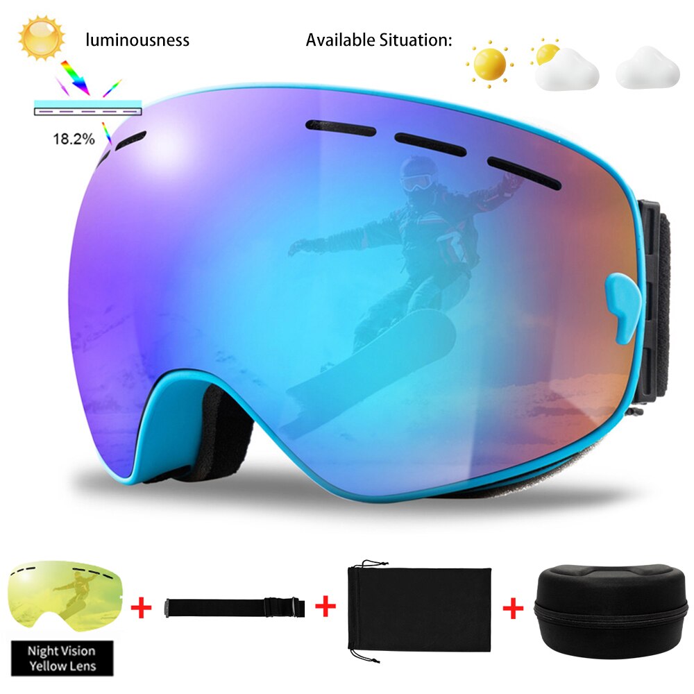 Uv400 Winter Anti-Fog Ski Sport Snowboard Goggles Glasses Set - youroutdoorlivingshop