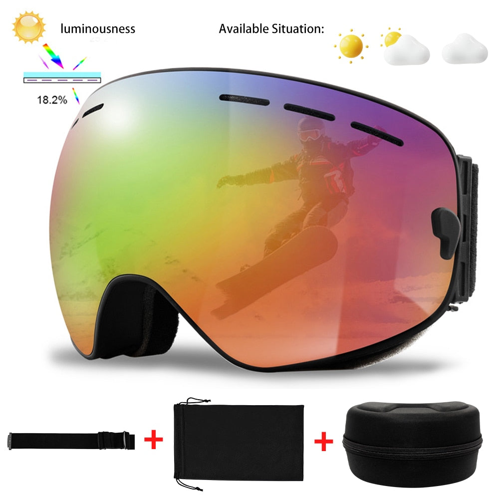 Uv400 Winter Anti-Fog Ski Sport Snowboard Goggles Glasses Set - youroutdoorlivingshop