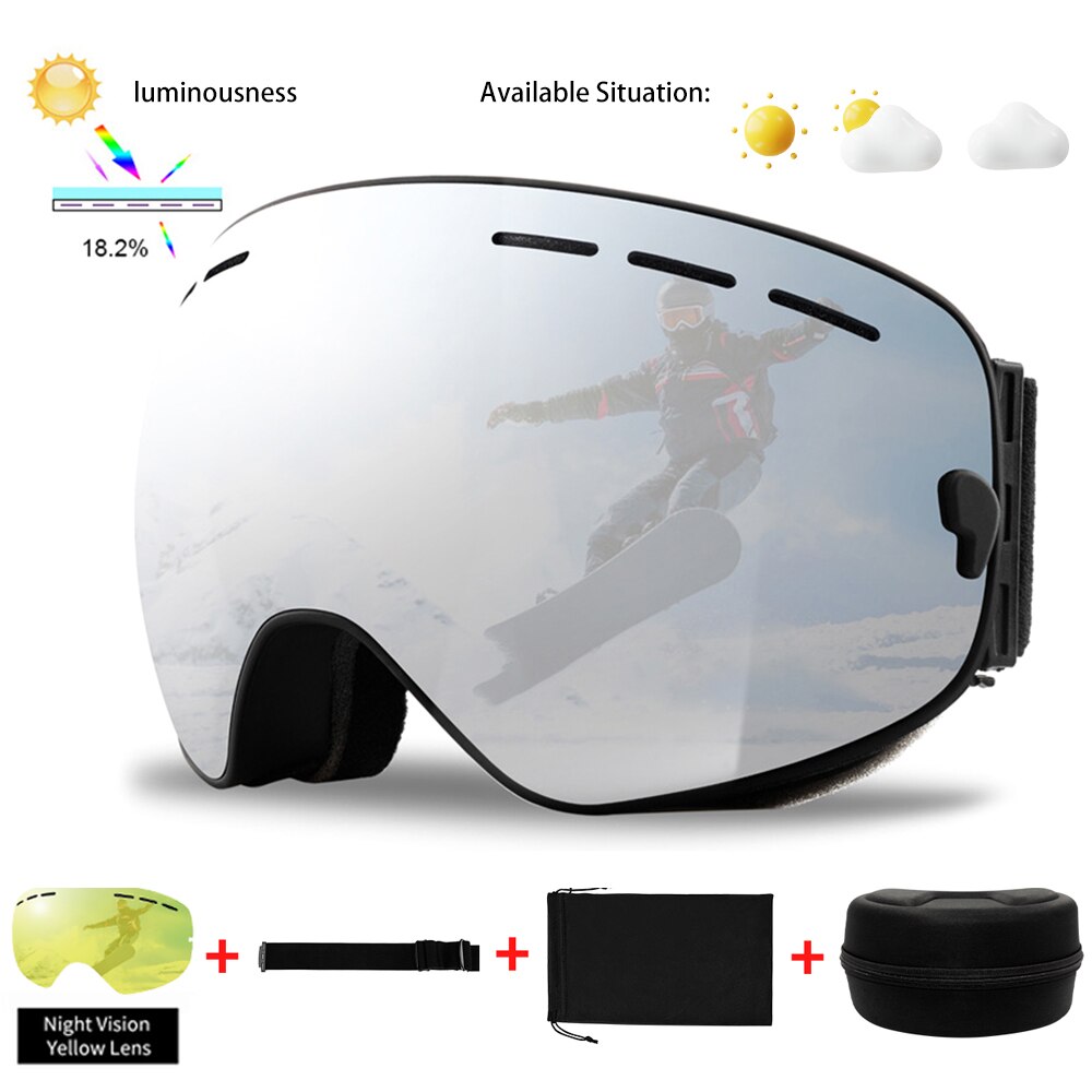 Uv400 Winter Anti-Fog Ski Sport Snowboard Goggles Glasses Set - youroutdoorlivingshop