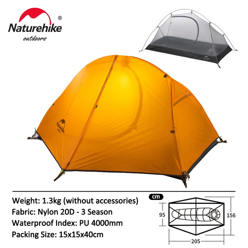 Naturehike 1 Person Double Layer Ultralight Backpacking Tent - youroutdoorlivingshop