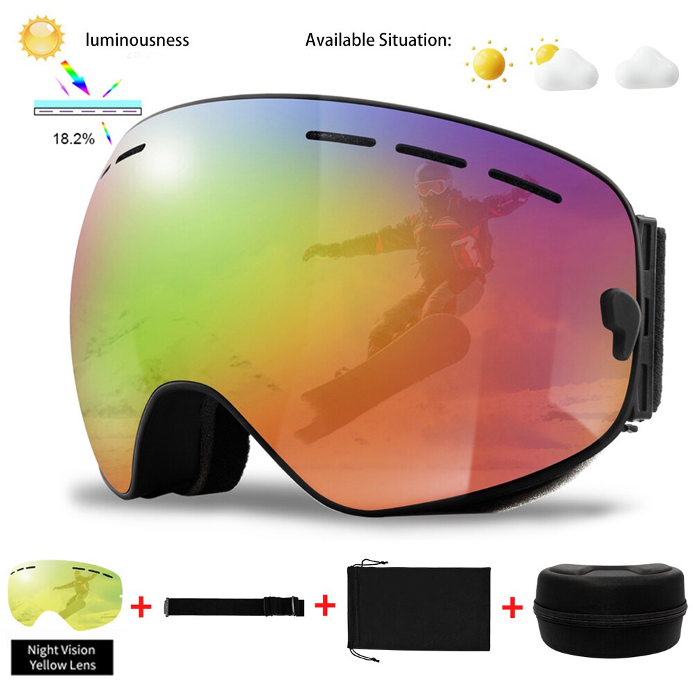 Uv400 Winter Anti-Fog Ski Sport Snowboard Goggles Glasses Set - youroutdoorlivingshop