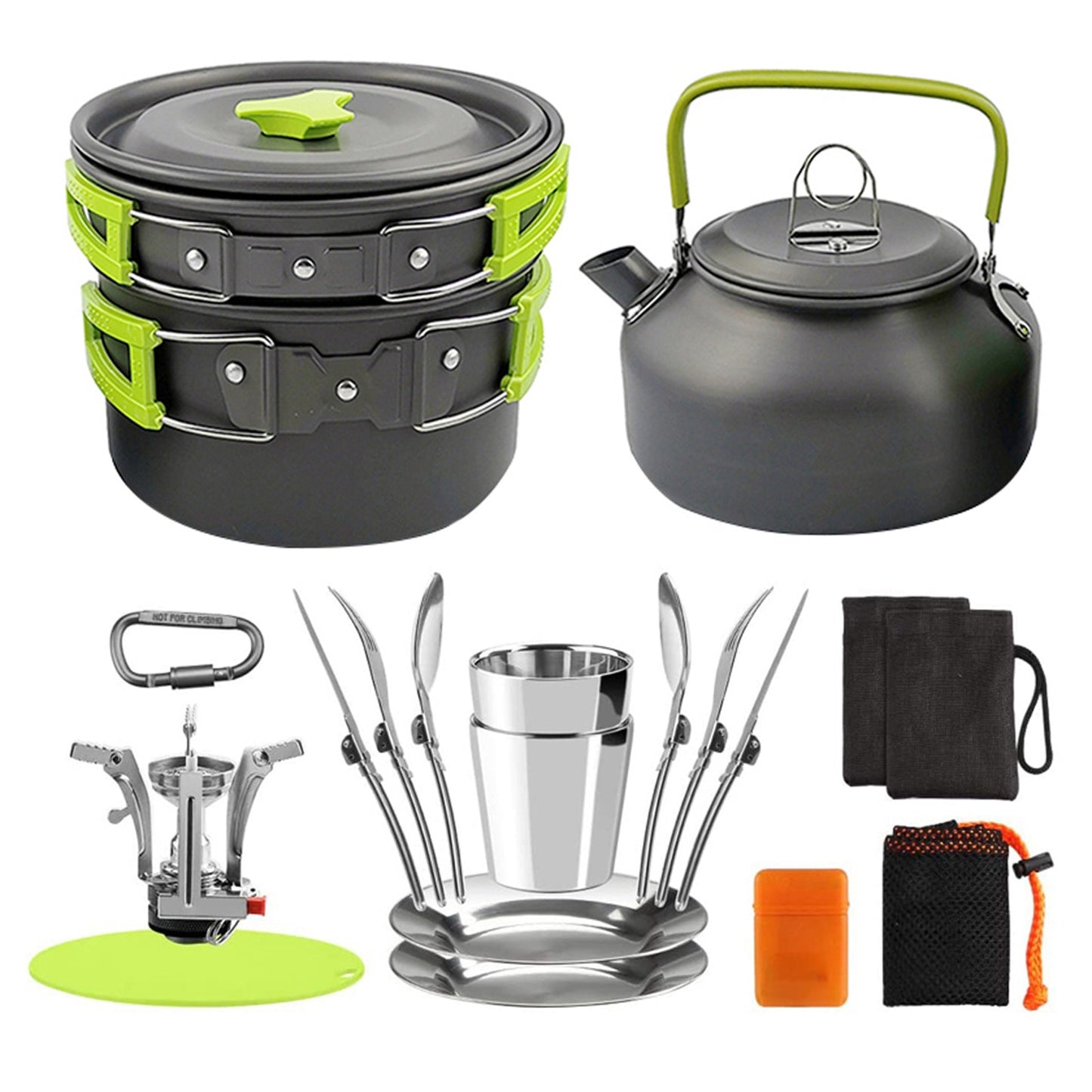 Camping Pot Pan Kettle Cooking Mess Kit