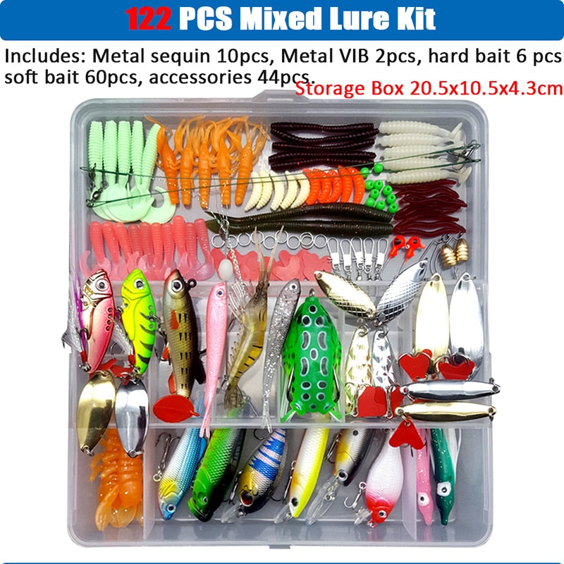 Big Multi Fishing Lure Set Wobblers Artificial Mixed Colors Styles Soft Fishing Lure Kit - youroutdoorlivingshop