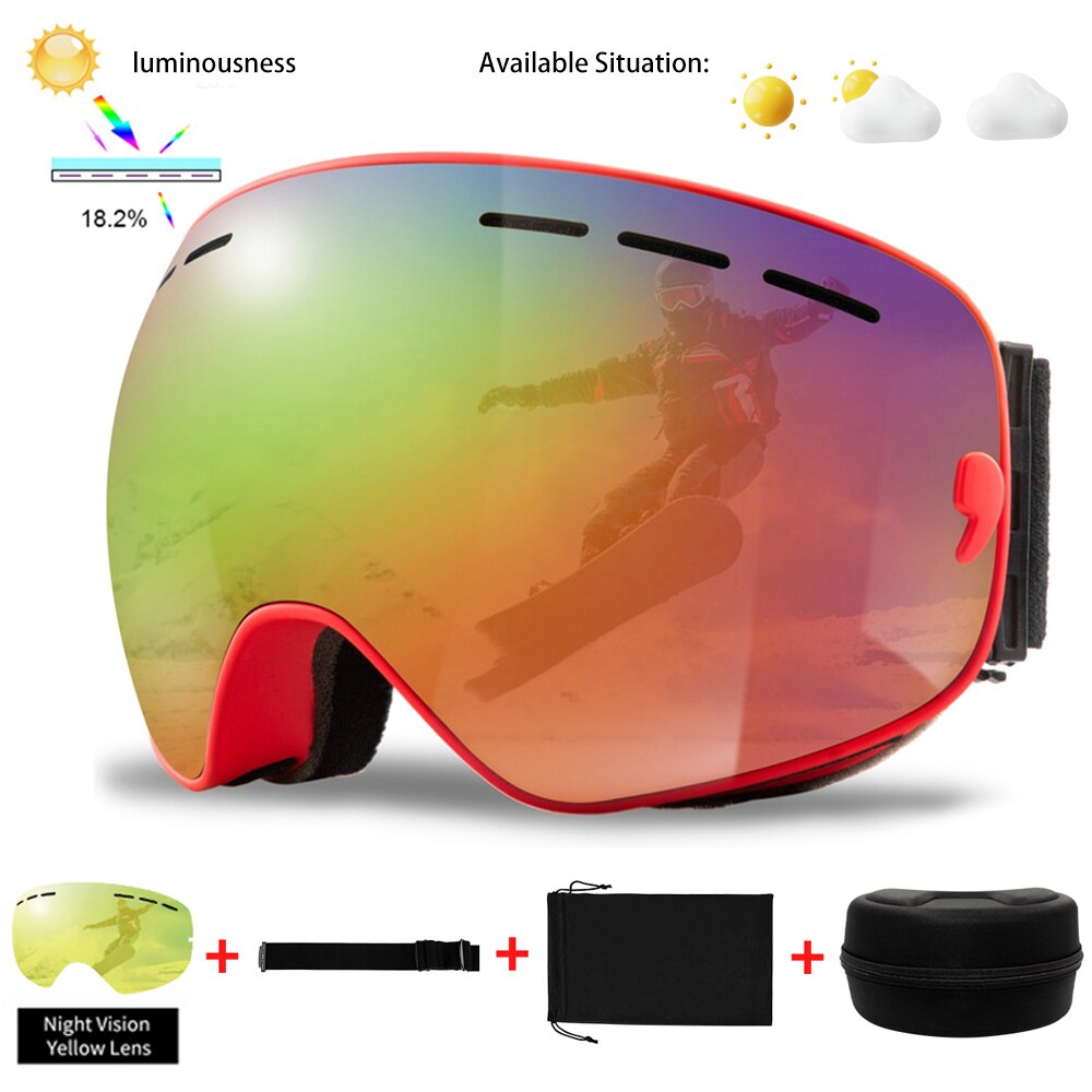 Uv400 Winter Anti-Fog Ski Sport Snowboard Goggles Glasses Set - youroutdoorlivingshop