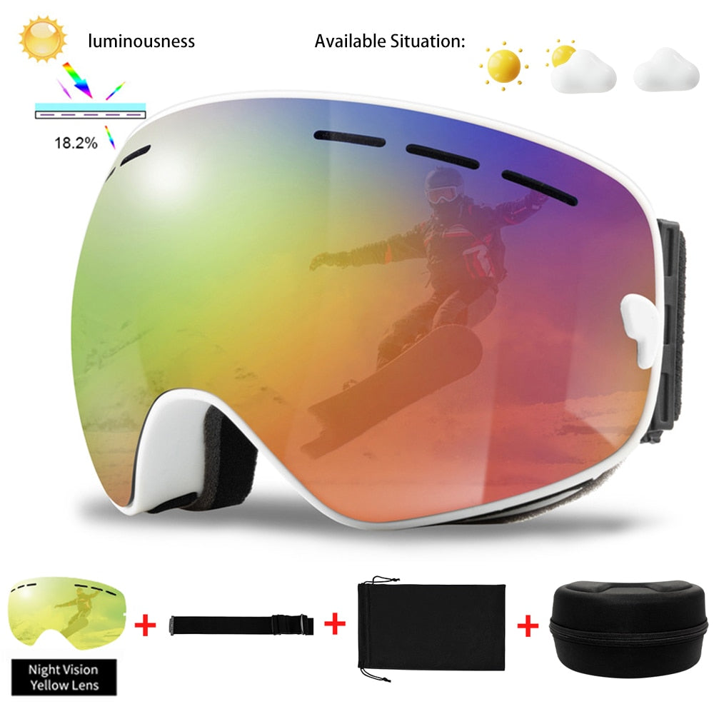 Uv400 Winter Anti-Fog Ski Sport Snowboard Goggles Glasses Set - youroutdoorlivingshop