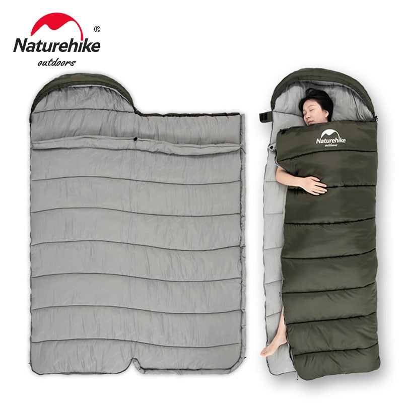 Naturehike Ultralight Winter Cotton Double Person Spliceable Camping Sleeping Bags - youroutdoorlivingshop