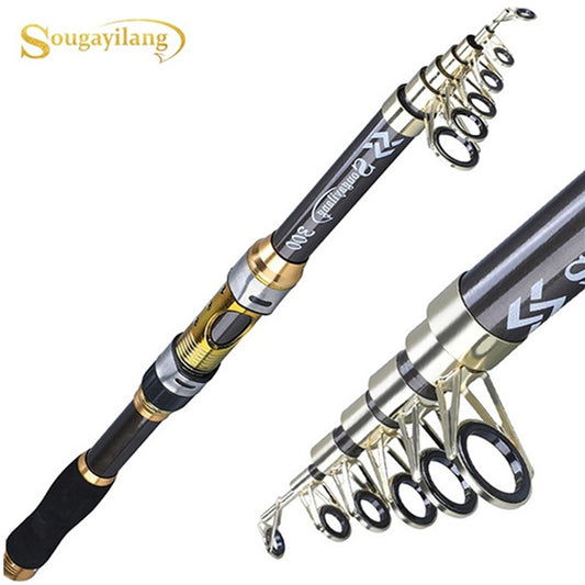 2.1m-3.6m Telescopic Carbon Spinning Fishing Rod