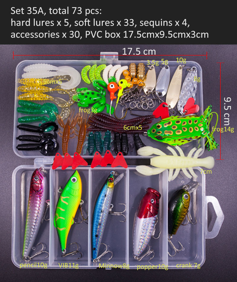 Big Multi Fishing Lure Set Wobblers Artificial Mixed Colors Styles Soft Fishing Lure Kit - youroutdoorlivingshop