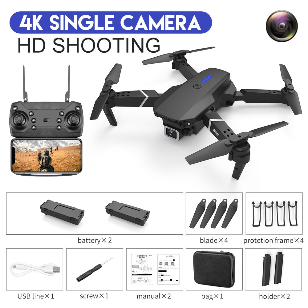 2023 New Quadcopter E88 Pro WIFI FPV Drone With Wide Angle HD 4K 1080P Camera - youroutdoorlivingshop