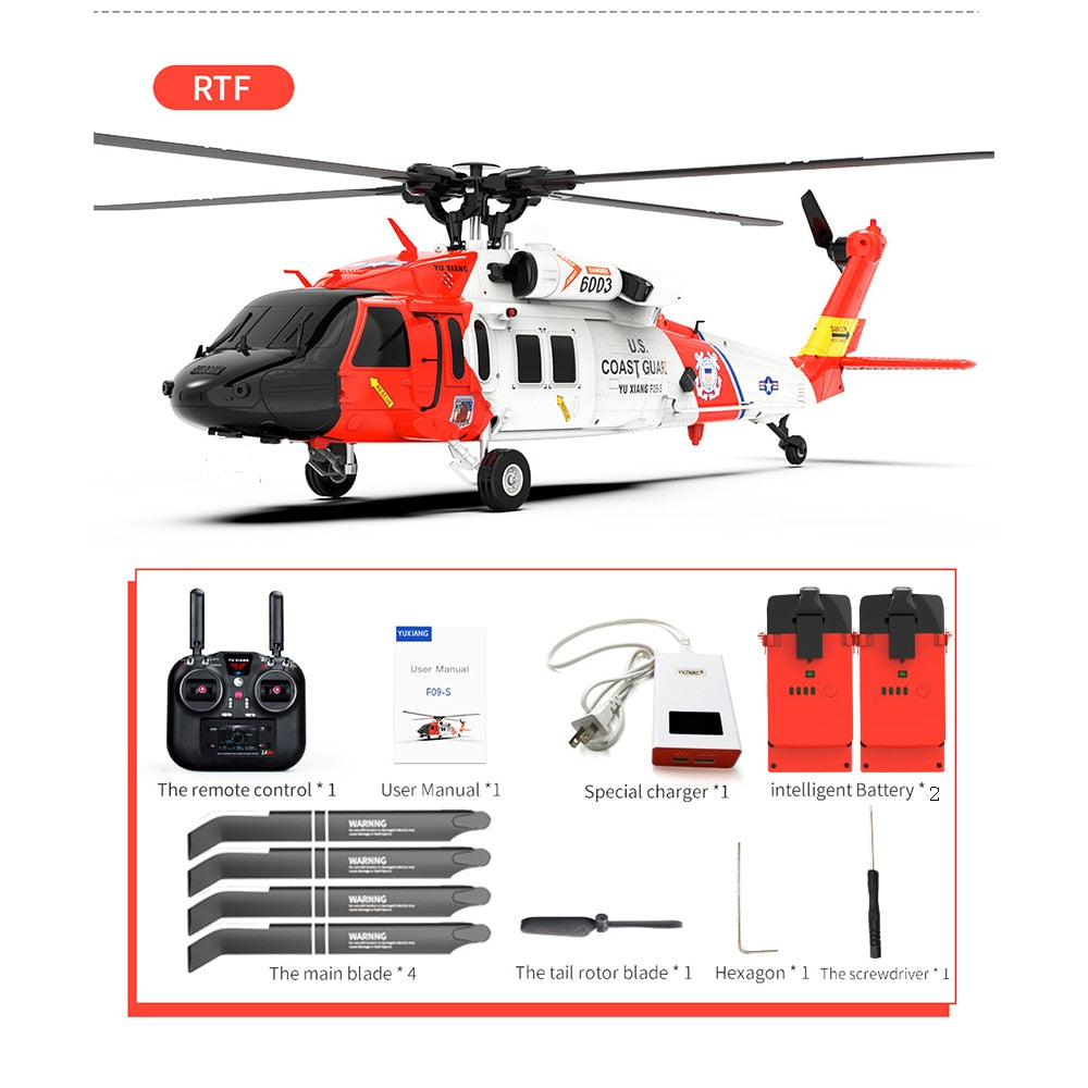 6CH Gyro GPS 5.8G FPV Camera Flybarless Coast Guard SAR RC Helicopter