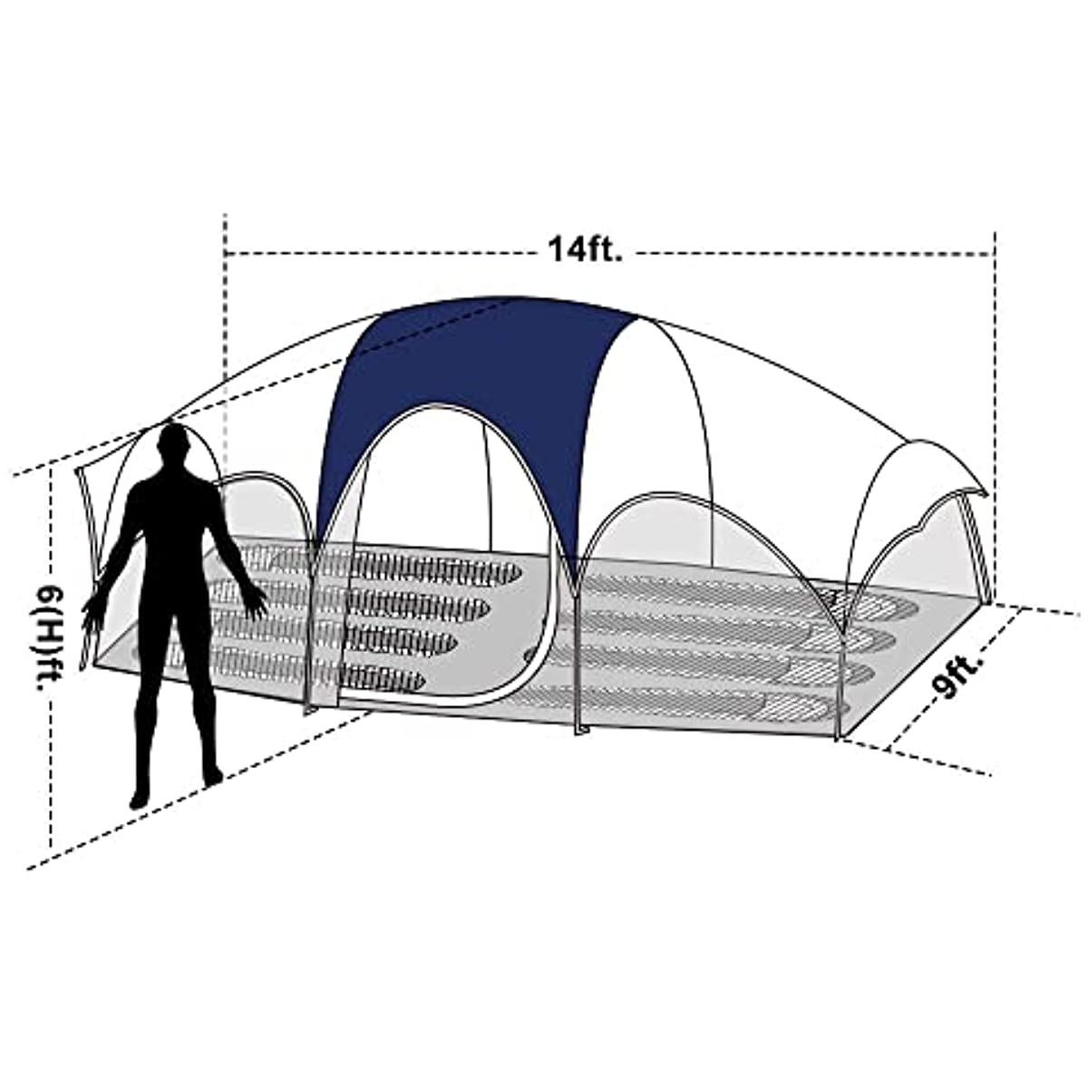 Double Layer, Waterproof, Windproof 8-Person-Camping-Tent