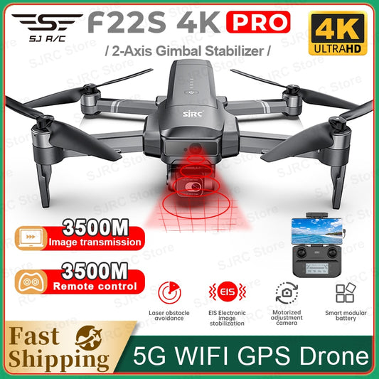 F22S 4K Profesional 2-Axis Gimbal FPV Drone With Camera HD 4K 5G WiFi Quadcopter