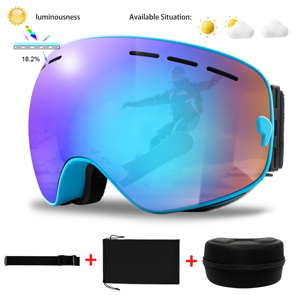 Uv400 Winter Anti-Fog Ski Sport Snowboard Goggles Glasses Set - youroutdoorlivingshop