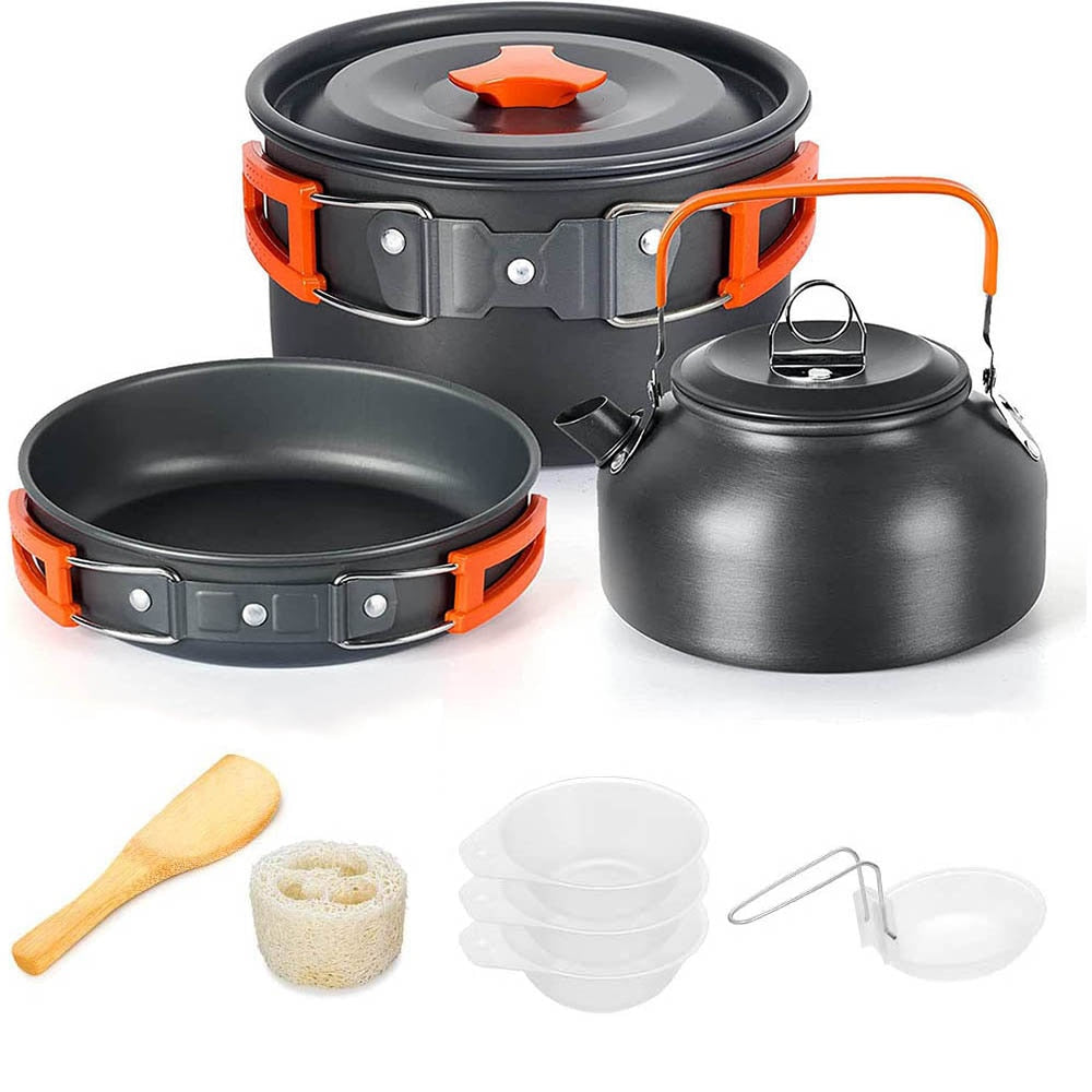 Aluminum Outdoor Cookware Set with Mesh Bag