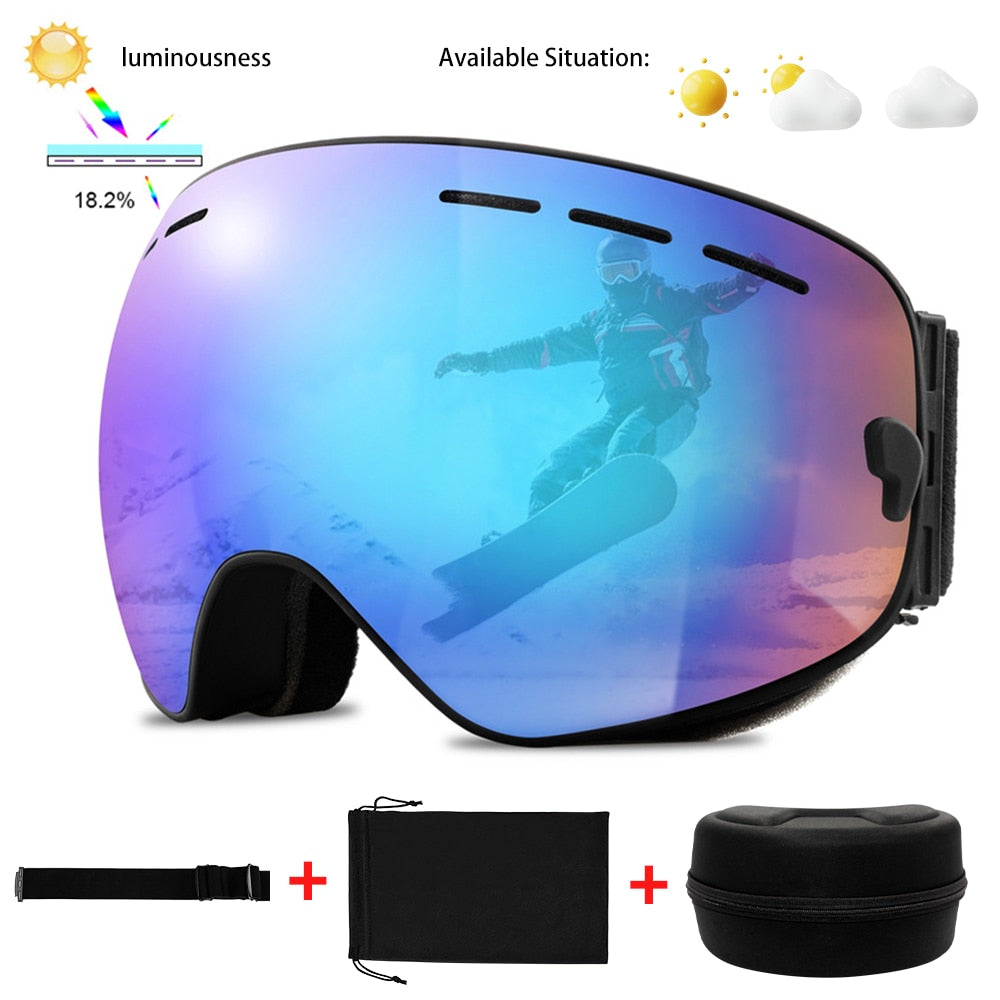 Uv400 Winter Anti-Fog Ski Sport Snowboard Goggles Glasses Set - youroutdoorlivingshop