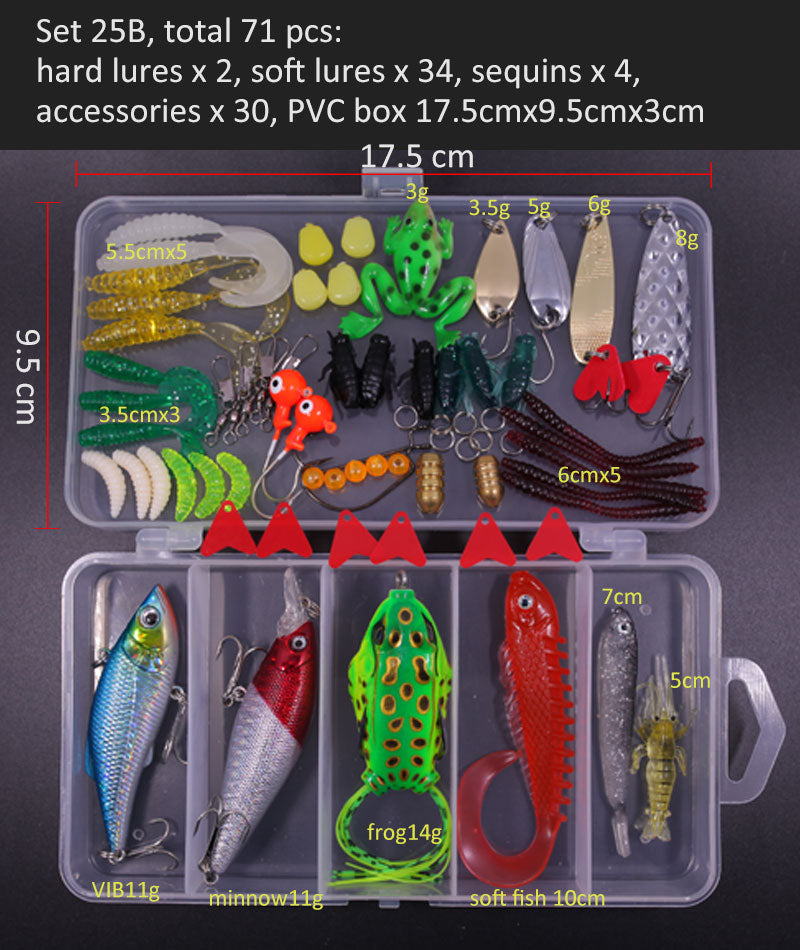 Big Multi Fishing Lure Set Wobblers Artificial Mixed Colors Styles Soft Fishing Lure Kit - youroutdoorlivingshop